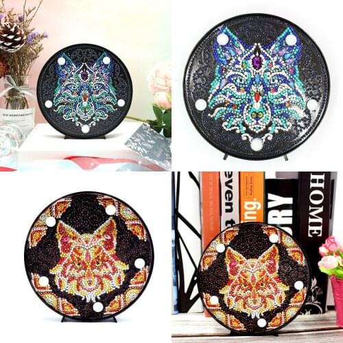 DIY Diamond Lamp Round Shape Monster Wolf Painting Needle Work Children Toys Crystal Beads Shiny Gift Diamond Painting