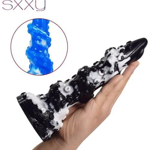 SXXY Dragon Anal Dildo Twisted Butt Plug Octopus Tentacle Fantasy Animal Sex Toys Colorful Anus Massage Stimulate Sharp Beads