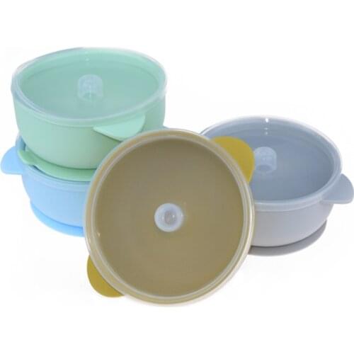 Baby Suction Plate Silicone Feeding Tableware Soft Lid Dinnerware Kids Toddler Assist Dishes BPA Free High Quality Silicone