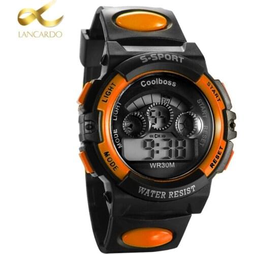 Lancardo Children Watch Outdoor Sports Kids Boy Girls LED Digital Alarm Stopwatch Waterproof Wristwatch Childrens Dress Watches