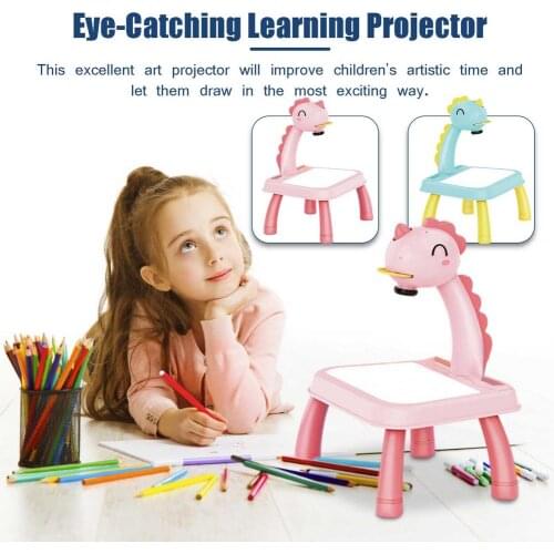 Children Led Projector Art Drawing Table Kids Painting Board Desk Led Projector Painting Drawing Table Toys For Children DIY Toy