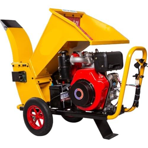 Diesel Electric Starter Wood Crusher Orchard Branch Crusher Garden Agriculture Machinery Mobile Tree Crusher