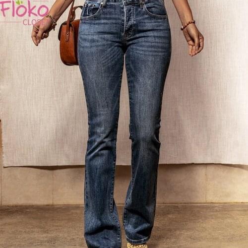 FlokoCloset Women's Flared Jeans