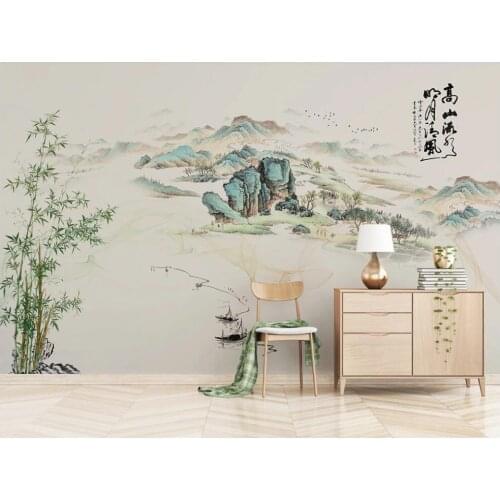 Custom photo 3d wall paper mural on the wall Chinese Bamboo Zen Ink Landscape home decor photo wallpaper in the living room