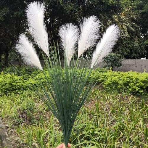 5 Heads Artificial Reed Flowers for Wedding Decoration Floral Artificial Plastic Fake Flower Plant Wedding Road Layout