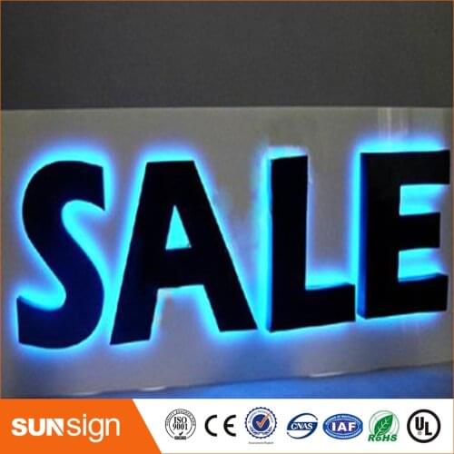 Custom Halo Lit Illuminated Acrylic Led Metal Sign