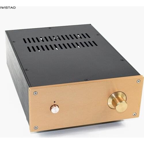 IWISTAO HIFI Tube Amplifier Casing W222*D308*H91mm Whole Aluminum Pure Power Stage Black Gold Panel