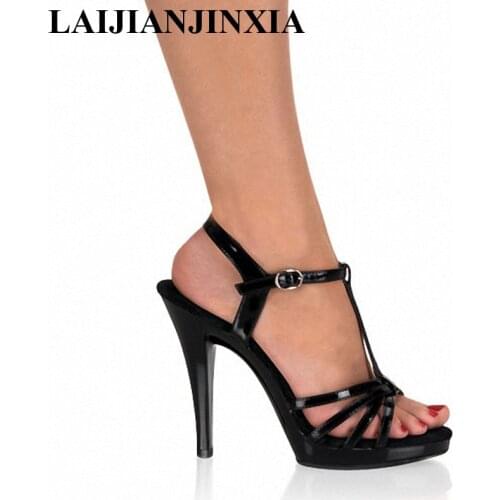 LAIJIANJINXIA 5 Inch High Heels Sexy Dance Shoes 13 CM High Heels Sandals Womens Night Club Pole Model Dancing Shoes N-022