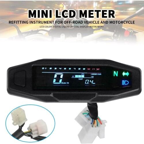 Mayitr 1pc Motorcycle Gauge Colored LCD Digital Instrument Odometer Speedometer Tachometer Mileage RPM Fuel Level Battery Parts