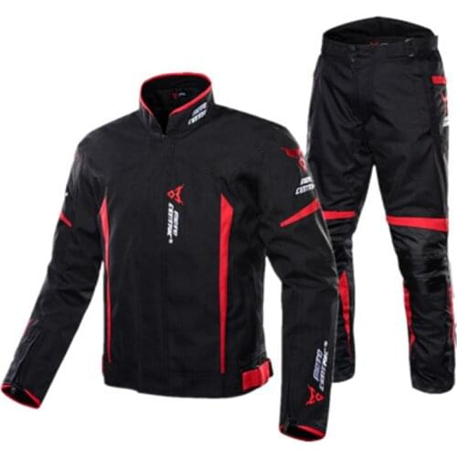 Motorcycle Jacket Man Set Moto Motorbike Riding Windproof Waterproof Motocross Moto Jacket + Pants Suit Body Armor For 4 Season