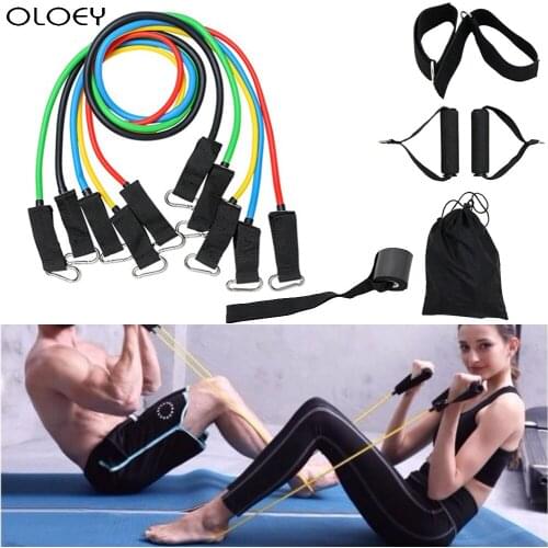 Resistance Bands Set Workout Muscle Exercise Latex Door Anchor Handles Ankle Straps Fitness Gym Boxing Sport Training Equipment