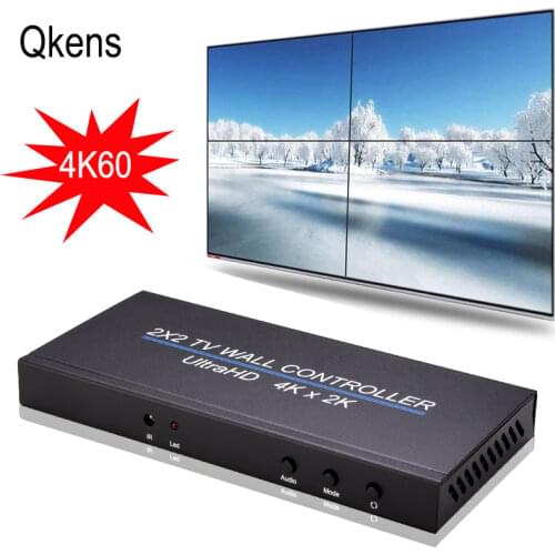 4K 60HZ 2X2 TV Video Wall Controller Processor HDMI-compatible Multi Screen Splicer 4Kx2k 1x2 1x3 1x4 2x1 3x1 4x1 8 display mode