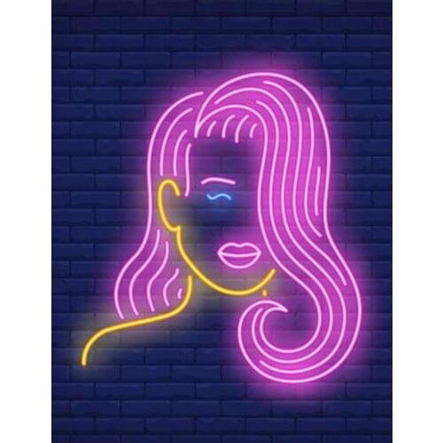 Neon Sign For Girl With Pink Hair Commercial Beer Lamp Hairdressing resterant light decorate Hotel store Impact Attract light