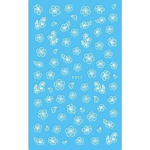 UPRETTEGO SUPER THIN SELF ADHENSIVE 3D NAIL ART NAIL SLIDER STICKER WHITE BLACK GOLD SILVER FLOWER DIAMOND RING LIPS F217-220