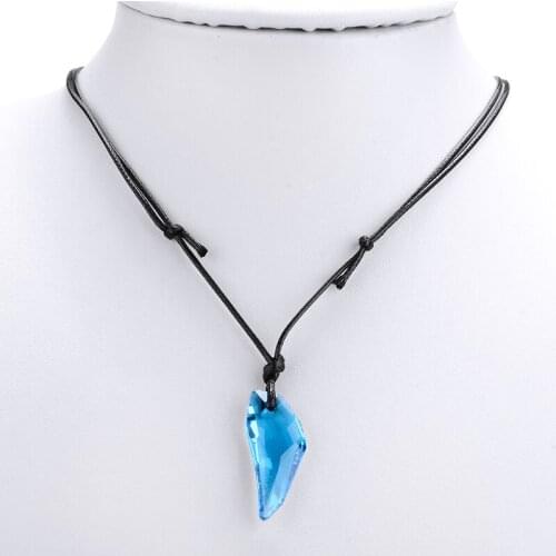 Vintage Men Crystal Wolf Tooth Pendant Necklace Shellhard Charm Femme Adjustable Rope Chain Choker Necklace Fashion Jewellery