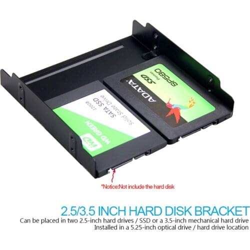 1PCS 2.5/3.5 inch Hard Disk Bracket HDD SSD to 5.25 inch Floppy-Drive SSD Hard Drive Bracket Metal Converter Adapter Caddy