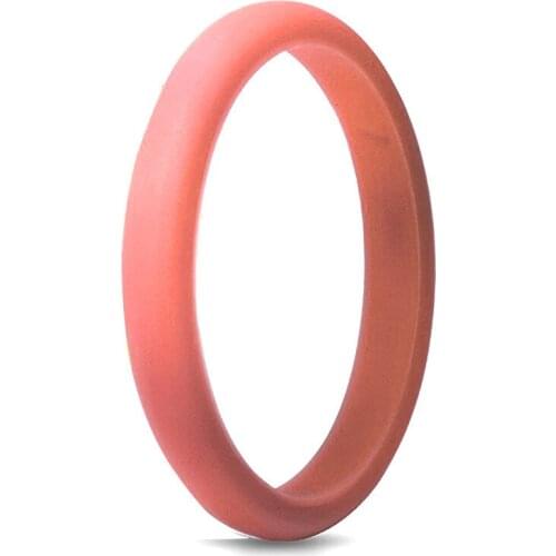 1 Pcs Womens pink Silicone Wedding Ring Rubber Engagement Bands for Outdoors Running Sports and Daily Wearing Jewelry 2.7mm