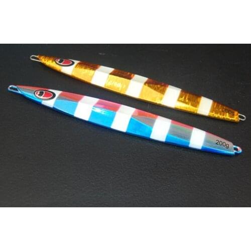 2PCS Deep sea Fishing Jigging Glow zebra Slow Jig Jigbait Spoon Lure baits 200g