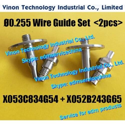 2pcs) Ø0.305mm Diamond Wire Guide M132+M133 Upper&Lower X053C834G56+X052B243G62, X053-C834-G56,X052-B243-G62 for DWC-SZ.QA.CX.F