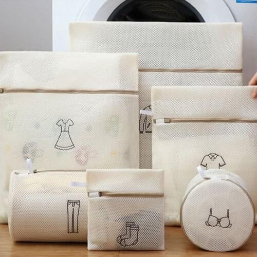 6pcs Mesh Laundry Bag Polyester Laundry Wash Bag Double-Layer Thick Net Laundry Basket Laundry Bags for Washing Machines Bra Bag