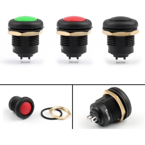 Artudatech 4 PCS Waterproof 16mm Push Button Switch ON/OFF Self-Locking Latching Industrial Grade