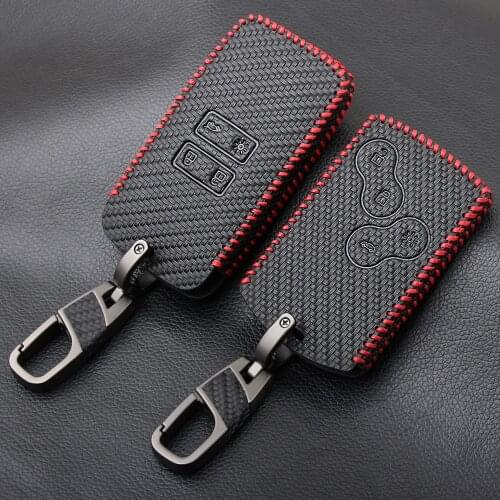 Car Key Cover for Renault Key Cover Carbon Fiber Imitation Key Case Chain For Renault Kadjar Megane Koleos QM5 QM6