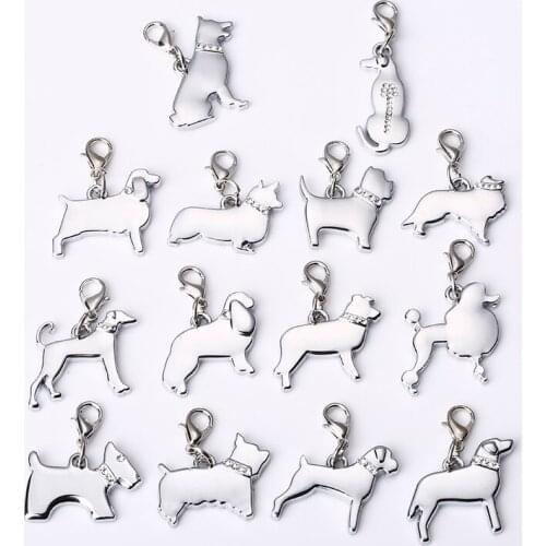 5PCS/LOT Fashion metal alloy pet dog keychain car key ring Animal Pendants Jewelry Making Necklace Accessory tag best gift