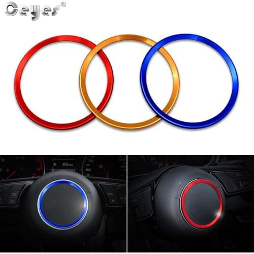 Ceyes Car Styling Steering Wheel Rings Center Decoration Accessories Covers Case For Audi A3 A4 A6 A6L Q3 Q5 B9 2017 2018 Circle