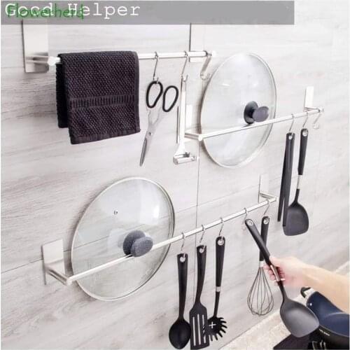 Towel Rail Holder Towel Rack Stainless Steel Adhesive Rails No Drilling Shower Tea Towel Shelf for Bathroom Hardware Kitchen