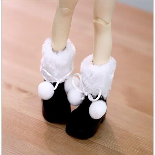 N01-X093 children handmade toy 1/3 1/4 Doll Accessories BJD/SD doll shoes Plush ball zipper booties 1pair