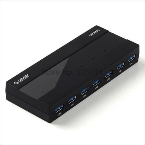 By dhl or ems 50 pieces New H727RK series 7 Ports USB 3.0 Hub with 5V2A Power Adapter