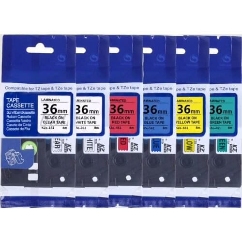 Tz261 Tze261 Tz-261 Tze-261 36mm Laminated Label Tape Cartridge For Brother P Touch Pt-9800pcn Pt-3600 9800pcn9700pc