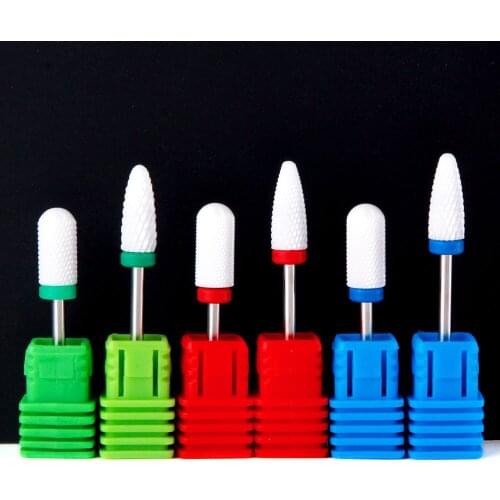 Ceramic Nail Drill Bit Milling Cutter for Electric Manicure Drill Machine Accessory Nail File Nail Art Tool Remove Nail Polish