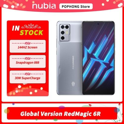 Original Nubia RedMagic 6R 5G Gaming Mobile Phone 6.67 inch 144Hz AMOLED Snapdragon 888 Octa Core 30W SuperCharge Red Magic 6R