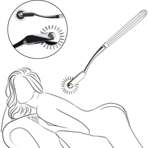 Adult Game Nipple Stimulator Stainless Steel Pinwheel Wheel Slave Fetish Torture Kit Spikes Wheel Sex Toy For Women Sex Products