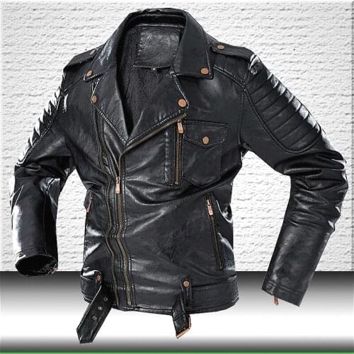 Men Fashion Leather Jacket Coat 2020 Brand New Motorcycle Leather Jacket Men Faux Leather Jackets Winter Windbreaker Coats