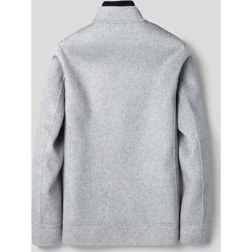 Wool Coat Men Double-sided Baseball Jacket Spring Autumn Mens Coat Plus Size Casual Mens Overcoat XY-188807 KJ2247