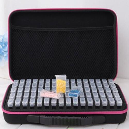 7 Colors 80 Grid Diamond Painting Cross Stitch Accessories Tool Box Container Diamond Storage Bag Case Embroidery Mosaic