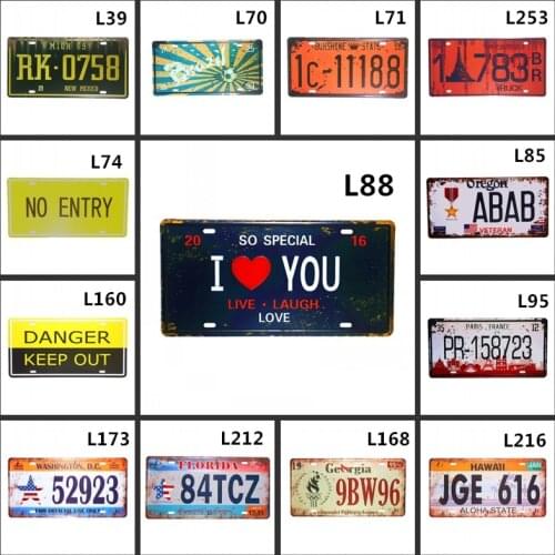 Vintage Car Number USA America License Plate I Love You Georgia Bar/Pub/Garage Wall Decor Metal Plaque Poster