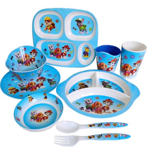 New Genuine Paw patrol Kids Cup Plate Everest Marshal Skye Rubble Chase Kid Babys Water Cups Children Kids Toys Gift Box