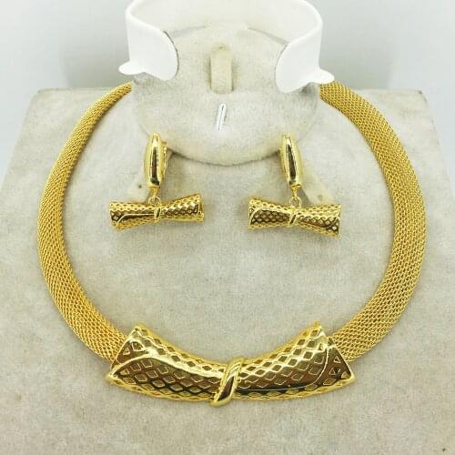 Wholesale gold New Jewelry collection African brides wedding gifts women necklace earrings collection wife jewelry set