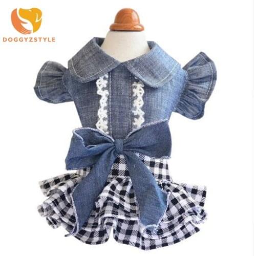 Autumn Spring Pet Dog Clothes Tutu Dog Dress Denim Skirt Jeans Costume Puppy Chihuahua Poodle Yorkshire Terrier Clothing