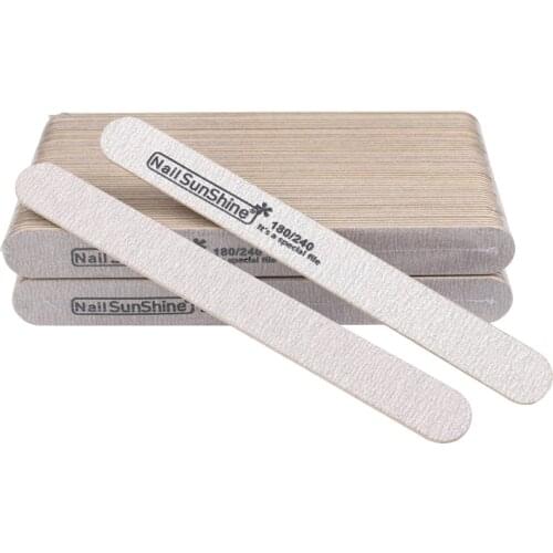 50pcs/lot Wood Sanding Nail Files 180/240 Straight Wooden Sandpaper Nails Art File For Natural Acrylic Nail Tips Manicure Tools