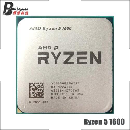 AMD Ryzen 5 1600 R5 1600 3.2 GHz Six-Core Twelve-Thread 65W CPU Processor YD1600BBM6IAE Socket AM4