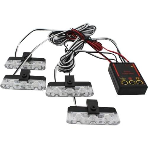 Factory direct wired remote control 12V one drag four 16LED super bright car net lamp clip type flash lamp