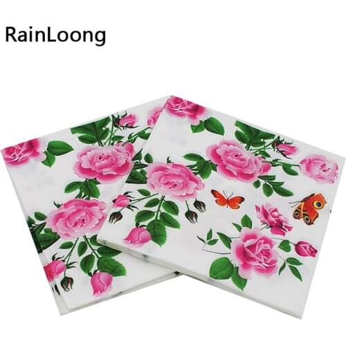 [RainLoong] Floral Paper Napkins Flower Festive & Party Tissue Napkins Decoupage Decoration Paper 33*33cm 1 pack (20pcs/pack)
