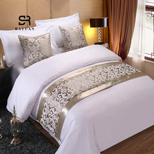 RAYUAN Champagne Floral Blanket For Bedding Bedspreads Bed Runner Throw Bed Cover Towel Home Hotel Decorations