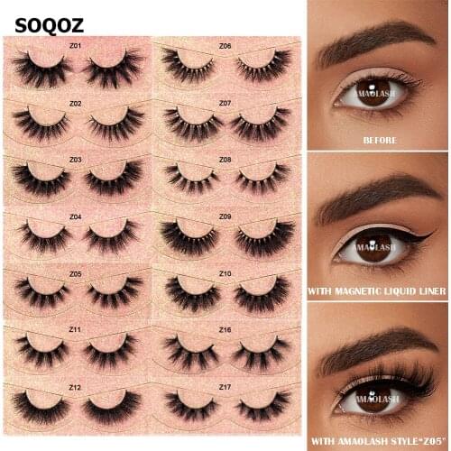 Lashes 3D Mink Lashes Fluffy Soft Wispy Volume Natural long False Eyelashes Eye Lashes Reusable Eyelashs Makeup