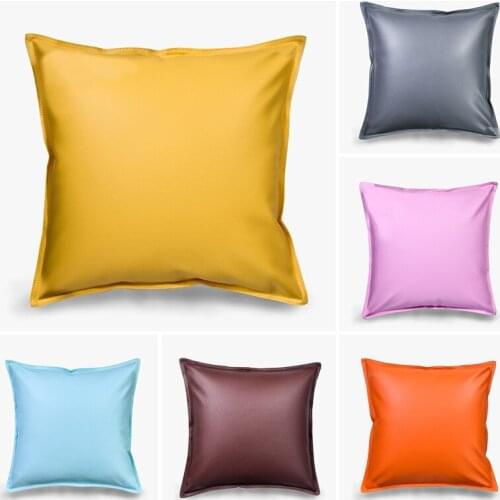 Luxury Faux-Leather Cushion Cover Sofa Waist Pillowcase Batik 45x45cm Home Decorative Pillow Cover