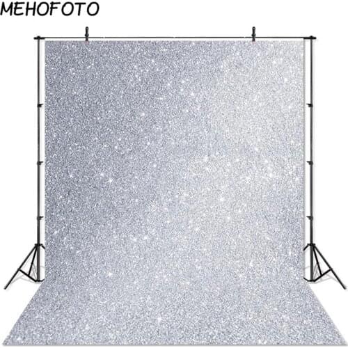 MEHOFOTO Silver Glitter Photography Backdrop Sparkly Party Backdrops Photobooth Photo Studio Kids Baby Portrait Background Props
